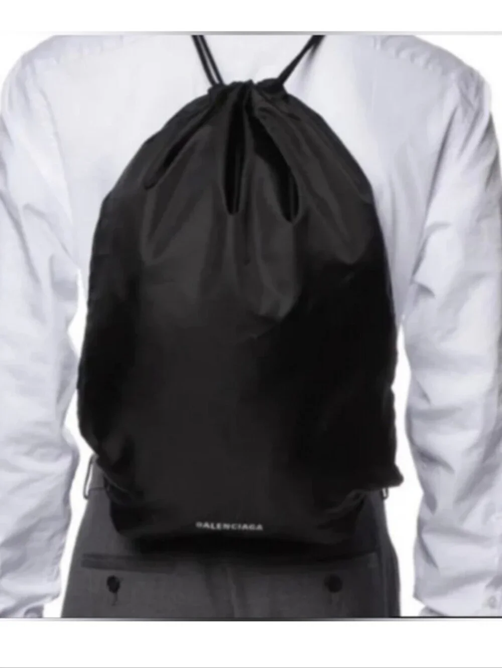 NEW Balenciaga Black EXPLORER Drawstring Backpack Sz 19.5 X 14 Inch